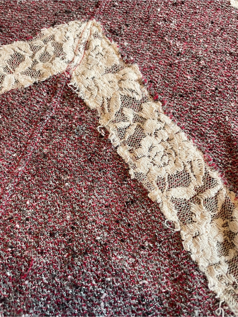 Free People We the Free Lace Boho Knit and Lace Shirt - Picture 4 of 10